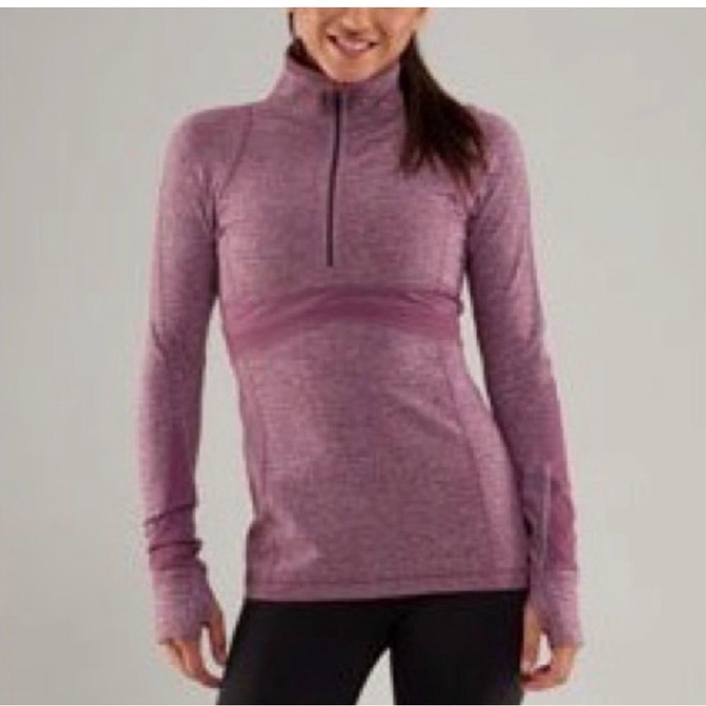 RARE lululemon Run Full Tilt 1/2 Zip “Heathered Plum”Running Shirt Size 4
